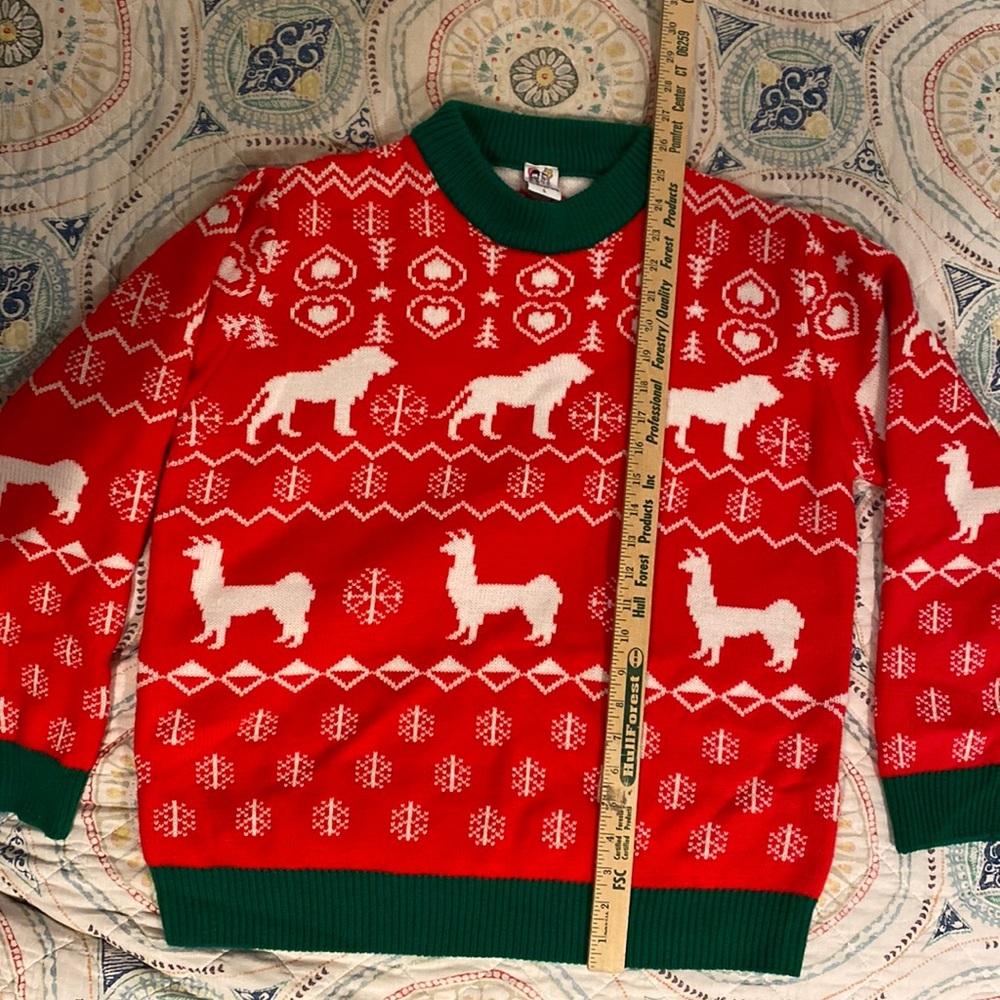 Dan & Phil shop crew neck Christmas sweater lion Lamma print large unisex…